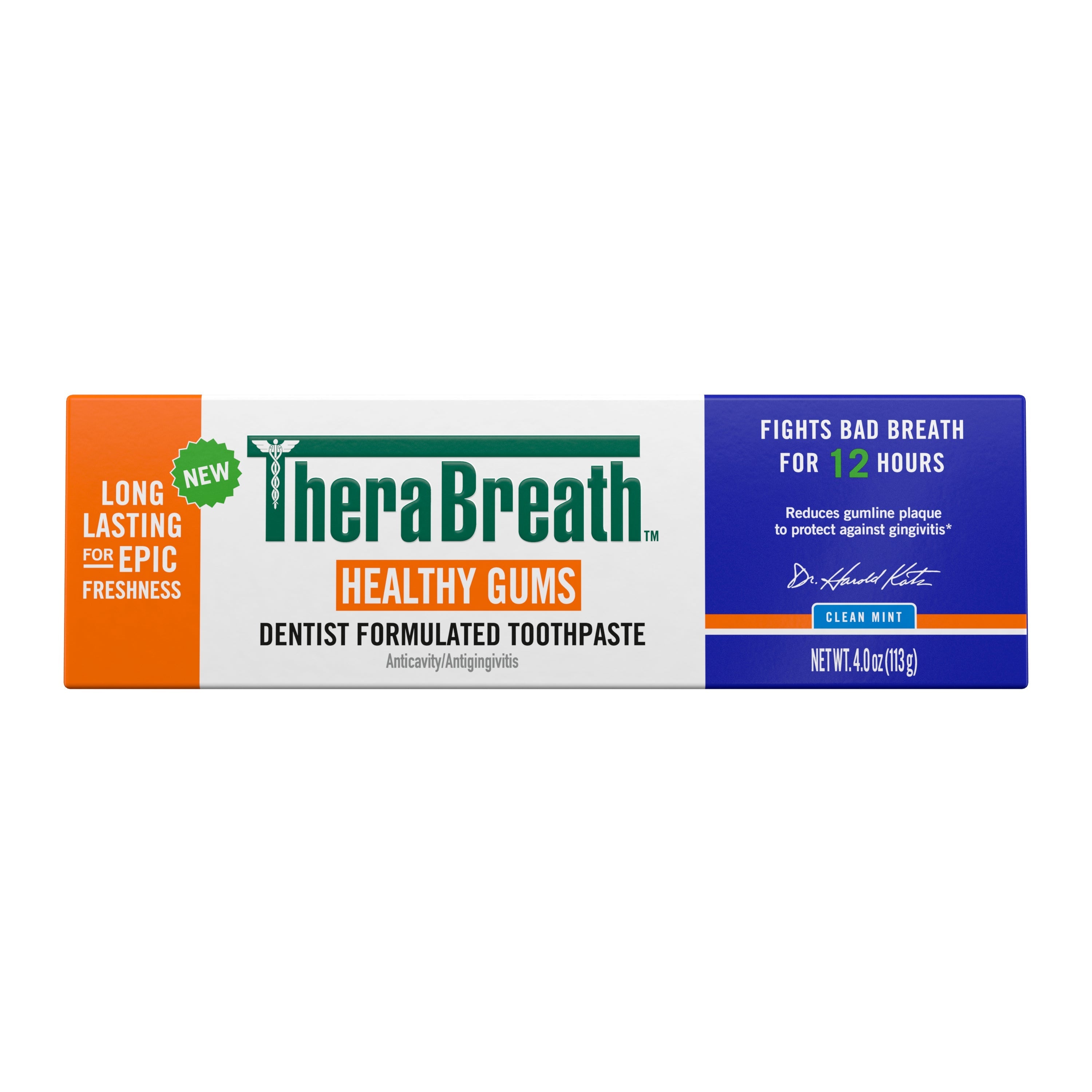 TheraBreath Healthy Gums Toothpaste, Helps Fight Gingivitis, Clean Mint A2uj
